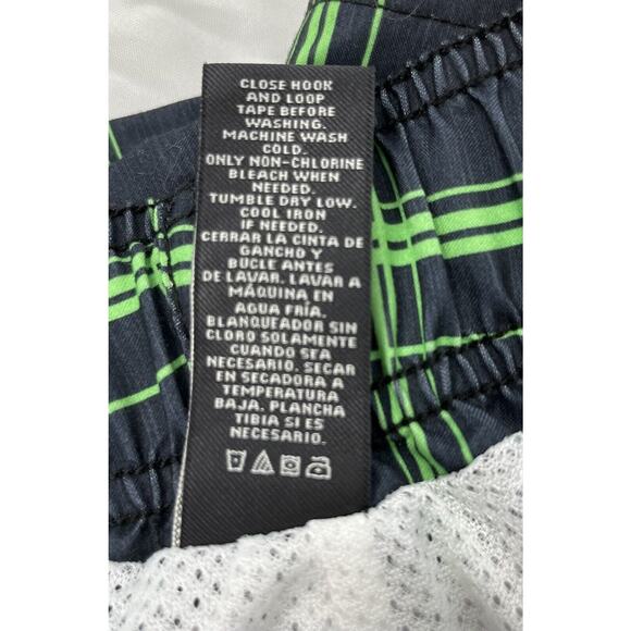 OP Ocean Pacific Men Board Shorts Adult Sm (28-30) Blue Green Plaid Swim Trunks - Picture 3 of 7